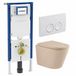 Geberit QeramiQ Dely Toiletset - Geberit UP720 inbouwreservoir - witte bedieningsplaat - softclose toilet zitting - 35mm - mat beige