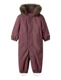 NAME IT - NMNSNOW10 SUIT SOLID FO NOOS - Unisex - Ski Jassen - Roze/Bruin - Maat 98