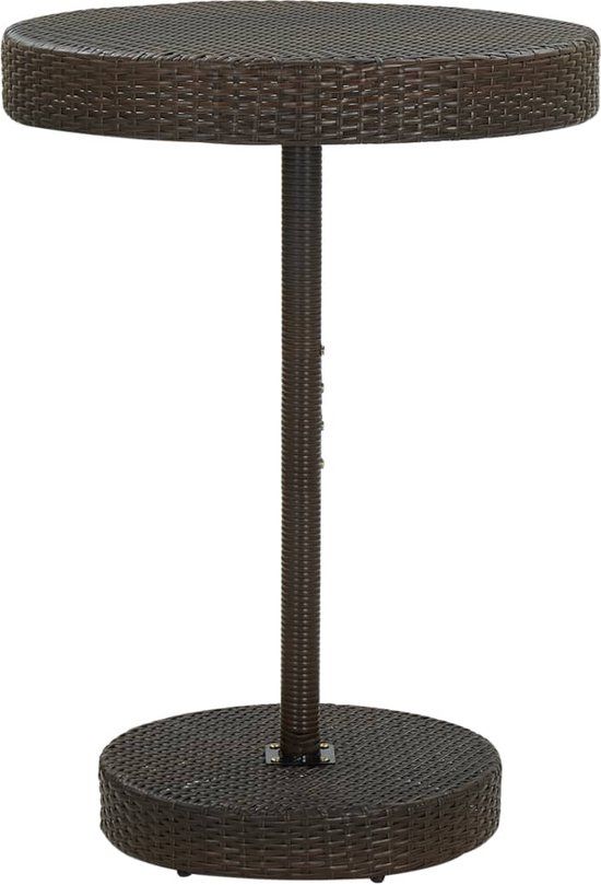 vidaXL Tuintafel 75,5x106 cm poly rattan bruin