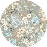 Ambiance Sticker Voorgelijmd vliesbehang met gigantische muurschilderingen - LANDELIJKE BLOEMGESCHIEDENIS WATERCOLOR COMPOSITION - 90x90cm