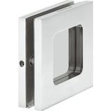 Häfele Poignée coquille pour porte en verre H8510 inox poli