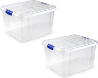 PLASTICFORTE 3x Opslagbakken met Deksel 25 Liter Transparant