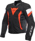 Dainese Avro 5 S26 Motorfiets Textieljas - Zwart/wit/rood - Maat 54