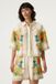 Garcia Dames Gebloemd Viscose Blouse Wit Korte Mouw
