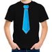 Bellatio Decorations Verkleed t-shirt voor kinderen - Zwart - Maat 140