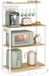 Songmics VASAGLE Keukenrek – Staand met 4 planken en 8 haken – Goudkleurig eiken en wolkenwit – 80 x 40 x 167 cm
