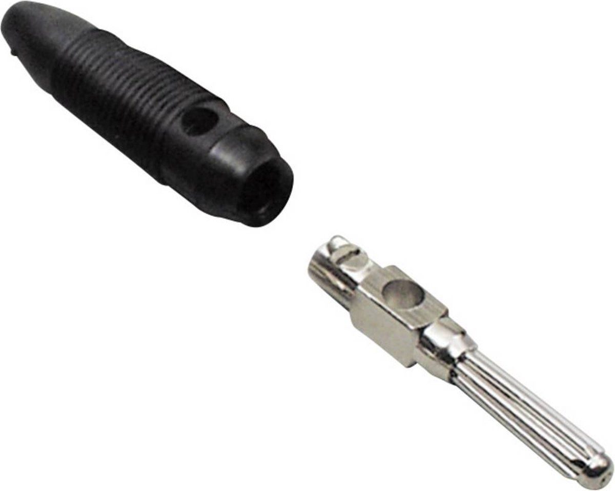 TRU COMPONENTS Pluimstekker Stekker, recht Stift-Ø: 4 mm Zwart 100 stuk(s)