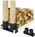 Relaxdays Haardhoutopslag - Houtopberging DIY Set van 2 - Staal met Poedercoating - Brandhout Opberging Stapelhulp - Zwart