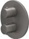 IVY Bond Afbouwdeel Inbouwthermostaat met 2-Weg Stop-Omstel met Rond Rozet - Geborsteld Metal Black PVD