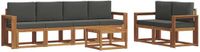 vidaXL - Bank loungeset - 6 zitplekken - Natuurlijk en antraciet - Acacia hout