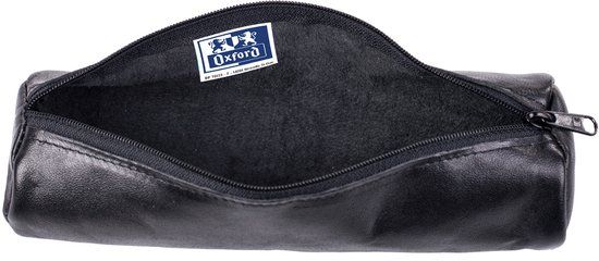 Oxford pennenetui 22x6cm leder rond zwart