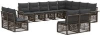 vidaXL - Tuinbank - Set - 12 zitplekken - Grijs - Polyrattan