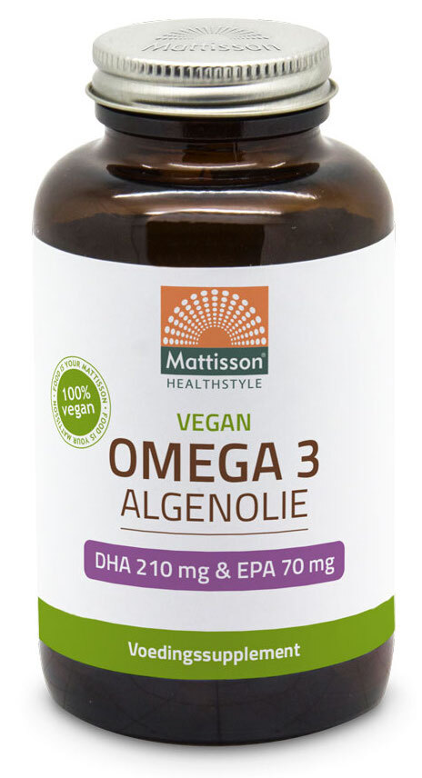 Mattisson HealthStyle Vegan Omega 3 Algenolie DHA 210mg & EPA 70mg Capsules