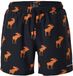 Swedemount Forest Stretch Swim Shorts Heren Strandshorts Zwart/Oranje Colorblock Maat 2XL