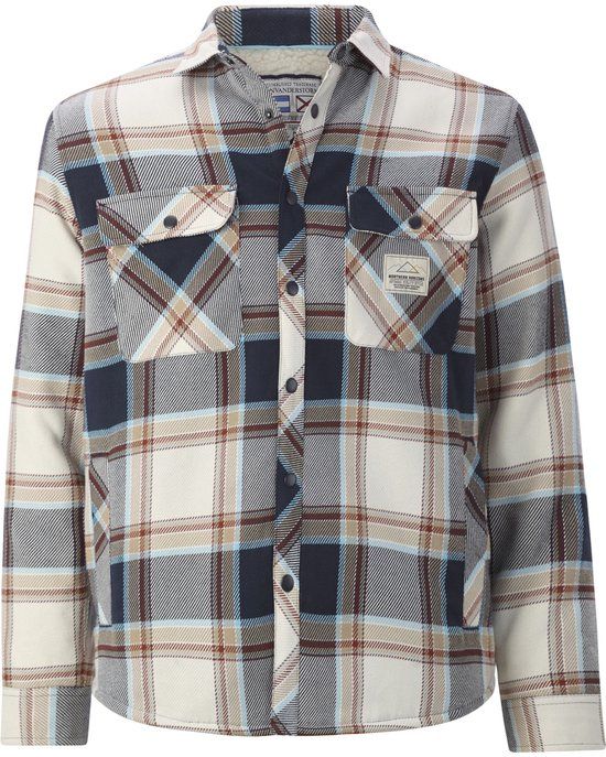 Jan Vanderstorm herren Outdoorshirt - 72/74 - donkerblauw - Plus Size