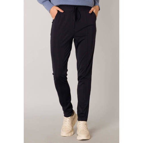 ES&SY ES&SY tapered fit broek van travelstof donkerblauw