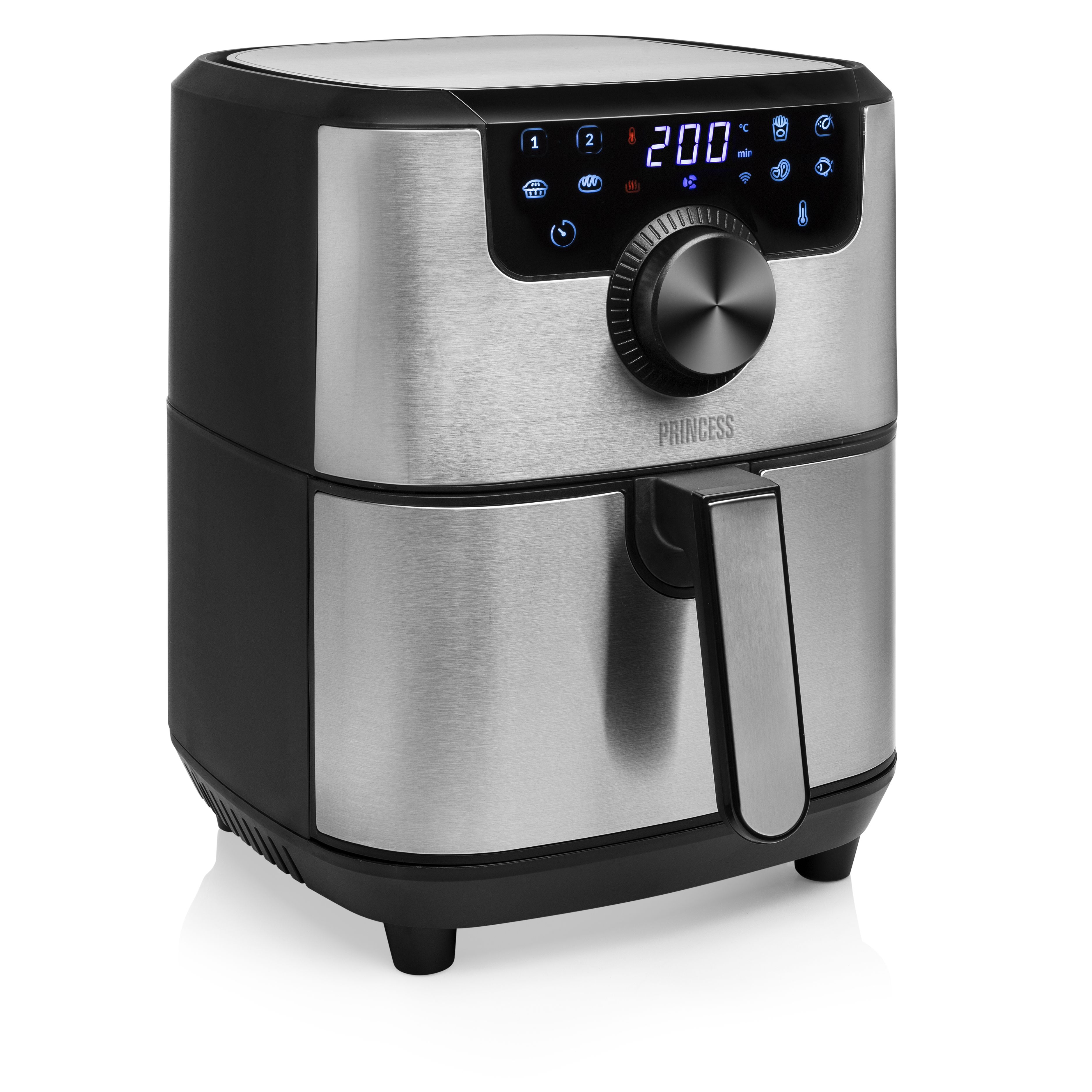 Princess 182037 Smart Aerofryer - Heteluchtfriteuse - 4.5L - 1500W - Zilver