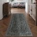 Merkloos Loper - Vintage - Wasbaar - Voor in de hal - Gitzwart - 60x180 cm