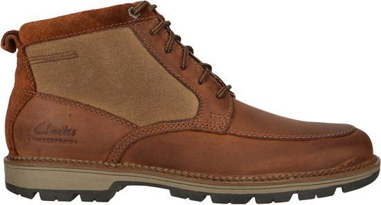 CLARKS Maplewalk Rise Heren Enkellaarsjes Leer Bruin