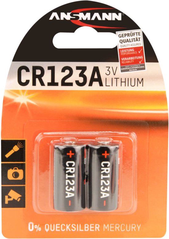 Ansmann CR123A Lithium Fotobatterij - 1500 mAh - 3V - 2 stuks
