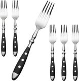 Ibenzoa® Set de 6 fourchettes élégantes avec poignées noires pour décoration de table festive