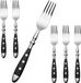 Ibenzoa® Set de 6 fourchettes élégantes avec poignées noires pour décoration de table festive