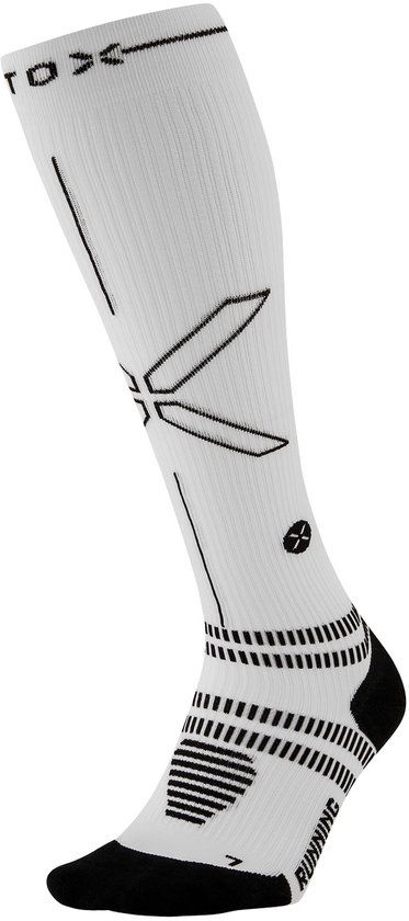 STOX Energy Socks Hardloopsokken Heren - Compressiekousen - Compressie Sokken Hardlopen - Sportsokken Wit - Maat M: 40-44 - 1 Paar