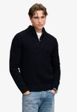 Superdry Jacob Cable Gebreide Trui Met Halve Rits Heren XXL eclipse navy