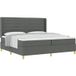Prolenta Maison Exclusive - Boxspringbed met matras, donkergrijs, 200 x 200 cm, gestoffeerd