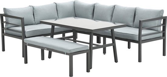 Garden Impressions Blakes lounge dining set 4-delig - donker grijs - mint grijs