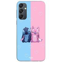 Maniacase Coque Pour Samsung Galaxy A34 Stitch Angel mignon bleu rose
