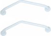 MSV Badkamer/douche wand/muur hoekbeugel handgreep - 2x - rvs metaal - wit - 54 cm - Extra houvast