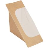 50 Thepack 50 stuks - sandwichboxen driehoekig, dubbelzijdig + zelfklevend raam 220 G/M2 + Opp 12,4 x 12,4 x 7,5 cm natuur nano-micro golfkarton