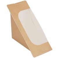 50 Thepack 50 stuks - sandwichboxen driehoekig, dubbelzijdig + zelfklevend raam 220 G/M2 + Opp 12,4 x 12,4 x 7,5 cm natuur nano-micro golfkarton