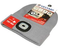 VeLamp Lighthouse led-muts, oplaadbaar, USB, 100 lumen, Eén maat, wasbaar, voor sport en werk, uniseks, grijs