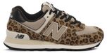 New Balance 574 sneakers met panterprint - camel/zwart