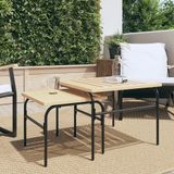 Maison Exclusive - Set de 2 tables d'extérieur, marron et noir, en acier