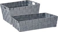 Kipit Kast/badkamer opbergmandjes - Set van 5 stuks - Zilvergrijs