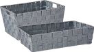 Kipit Kast/badkamer opbergmandjes - Set van 5 stuks - Zilvergrijs