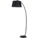 Lampe sur pied à arc pour salon - Lampe arceau moderne en métal - Lampadaire sur pied en métal, lin, noir