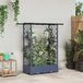 Maison Exclusive - Jardinière surélevée avec treillis et toit, gris, 122,5 x 40 x 121 cm, plastique PP