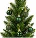 Decoris Mini kerstballen - 28x st - donkergroen - D3 cm - kunststof