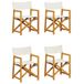 VidaXL Fauteuil de jardin Assise capitonnée Acacia, Polyester Crème, Blanc
