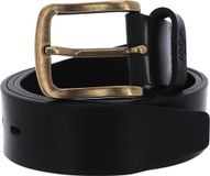 JOOP! Jeans JOOP! Leren Riem Jeans Belt 4,0 CM W100 Black-Messing Zwart