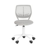 FurnitureR Bureaustoel, In Hoogte Verstelbaar, Draaistoel Met Rugleuning Met Klein Gat, Bureau Zonder Armleuningen, Slaapkamerbureau, Lichtgrijs