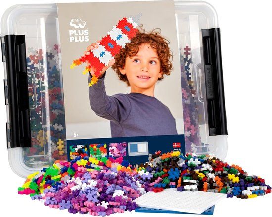 PLUS PLUS Plus-Plus Basic Opbergbox 2400 delige bouwset - 3406 - Bouwspeelgoed - Constructiespeelgoed - Set met bouwstenen - Vanaf 5 jaar