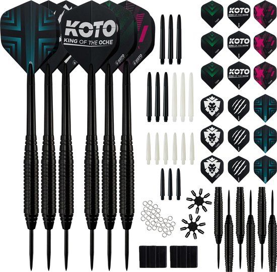 KOTO Dartpijl Set 23 Gram - Steeltip Darts - Zwart - 3 stuks