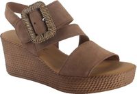 Gabor Dames Sandalen met Sleehak Taupe Leer Maat 38
