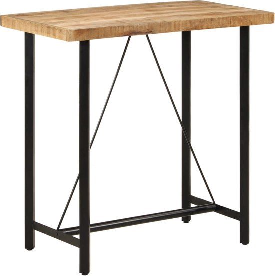 vidaXL Bartafel 110x55x107 cm massief mangohout en ijzer