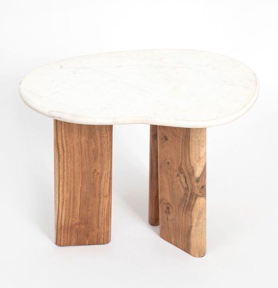 Sissy-Boy Houten koffietafel met marmer blad klein